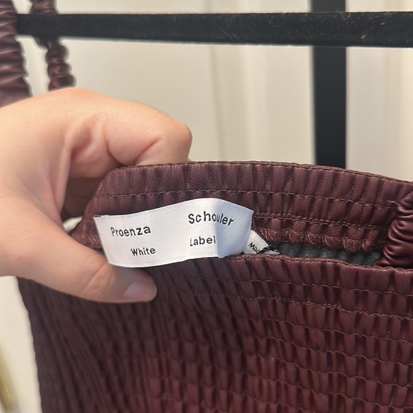 PROENZA SCHOULER Faux Leather Top Smocked in Pilot NEW - Picture 9 of 13